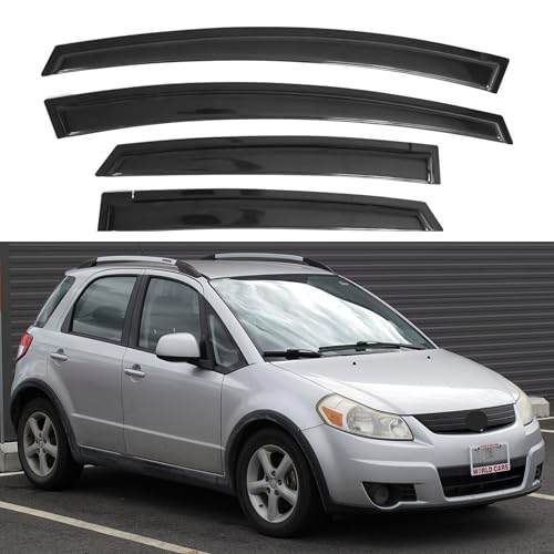 IG Window Visors Fit for 2008-2010 Suzuki SX4 Hatchback, Out-Channel Rain Guards Vent Wind Deflectors 4PC, Car Accessories for 08-10 Suzuki SX4 Hatchback (Excludes Sedan)