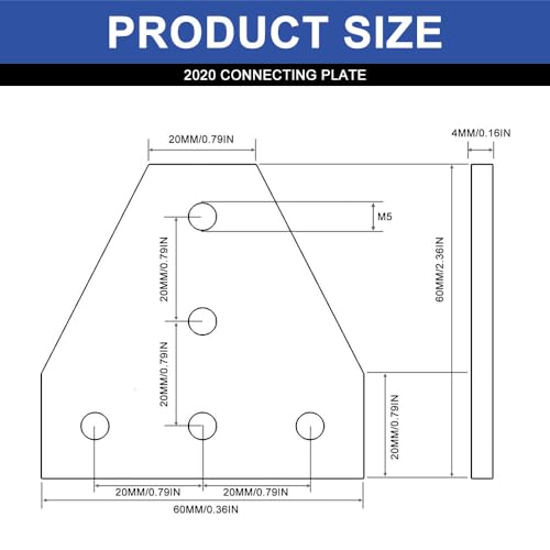 Image of 10pcs 2020 Bracket T Plate Connector Joint Plate T Slot Hardware V Slot Accessories 8020 Aluminum Extrusion Bracket Silver
