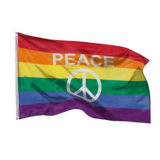 PHENO FLAGS Peace Flagge 90x150cm - wetterbeständige Pride Fahne mit Messingösen, 100% Polyester, robuste Doppelnaht & in lebendigen Farben - ideal für Flaggen-Liebhaber