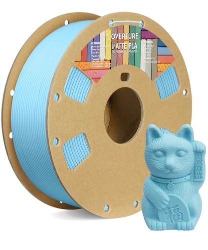OVERTURE PLA Matte Filament 1.75mm, Matte PLA Roll 1kg Cardboard Spool (2.2lbs),...