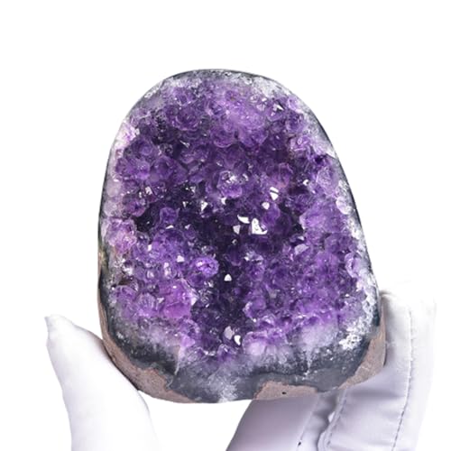 Amethyst Crystal Cluster Raw Geode Quartz for Home Decoration Gemstone Figurine,600-700g Gemstone Stone