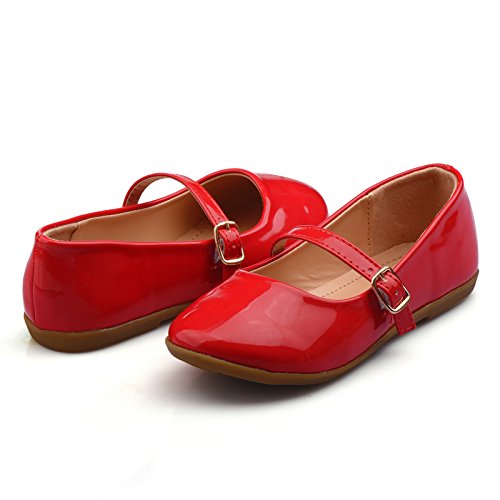 Nova Utopia Toddler Little Girls Dress Ballet Mary Jane Bow Flat Shoes,Nf Utopia Girl Nfgf060New Red 3 #TOP5