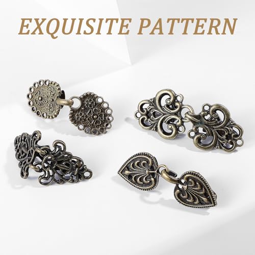 Image of Yuanchu 4 Pairs Vintage Sweater Clips, Retro Shirt Clips Dress Cinch Clips Cardigan Clip Shawl Clips for Women Clothing Waist Clip Clasps