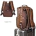 Polare 17.3 Inch Full Grain Leather Backpack for Men and Women Multi Pockets Business Travel Laptop Rucksack (Light Brown)