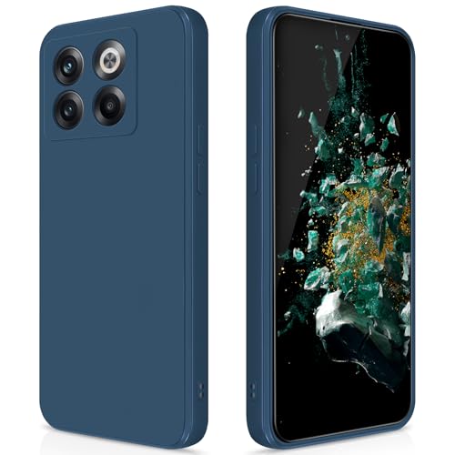GiiYoon Coque pour OnePlus 10T / OnePlus Ace Pro Case en Silicone, Etui de Protection Antichoc Etui Housse Silicone Ultra-Mince avec Couche Intérieure en Fibre et Protection pour Caméra, Bleu