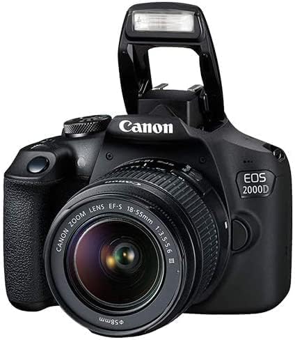 Canon EOS 2000D (Rebel T7) DSLR with 18-55mm Lens 3 Lens Kit and Sunshine Photo Accessories Bundle (Renewed)
