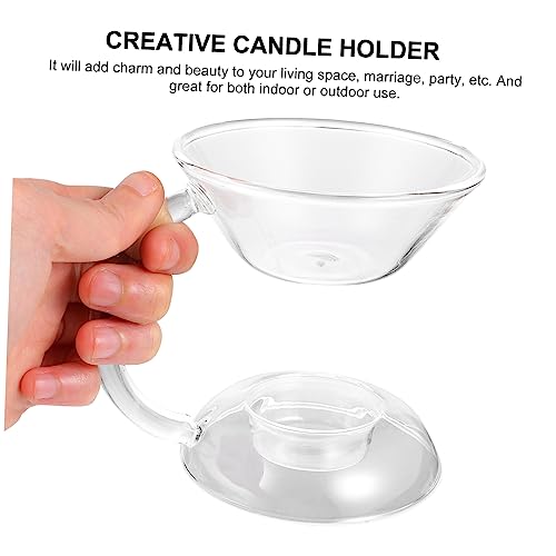 Porta vela difusor aromático de vidrio para aromaterapia miniatura 3