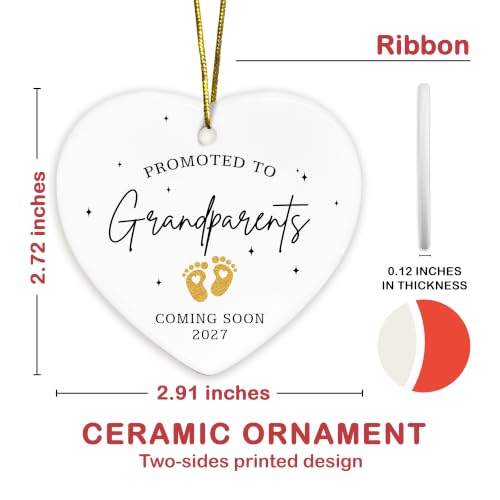 Grandparents Gifts - Pregnancy Announcement Ornament for New Grandparents - Image 2