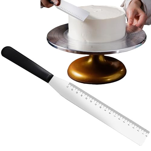 OHYER Spatola Professionale per Pasticceria Coltello Paletta Glassa per Creare Crema al Burro per Diverse Forme di Pettine e Decorazione per Bordi delle Torte Strumento di Finitura Fai da Te (Nero)