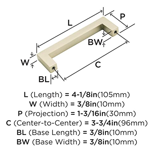 Image of Amerock | Cabinet Pull | Golden Champagne | 3-3 /4 inch (96 mm) Center to Center | Monument | 2 Pack | Drawer Pull | Drawer Handle | Cabinet Hardware
