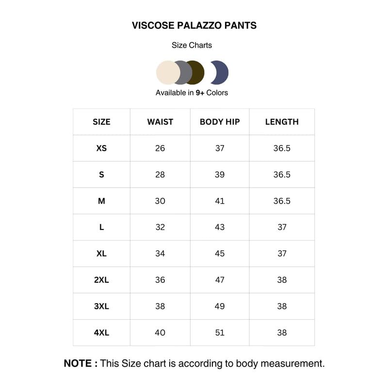 Image of SAADAA Palazzo Pants for Women Half-Elasticated Waistband | Palazzo for Women in Soft Viscose Fabric | Regular Fit with Mid Rise Waist & Deep Pockets | Versatile for Formal & Casual Wear