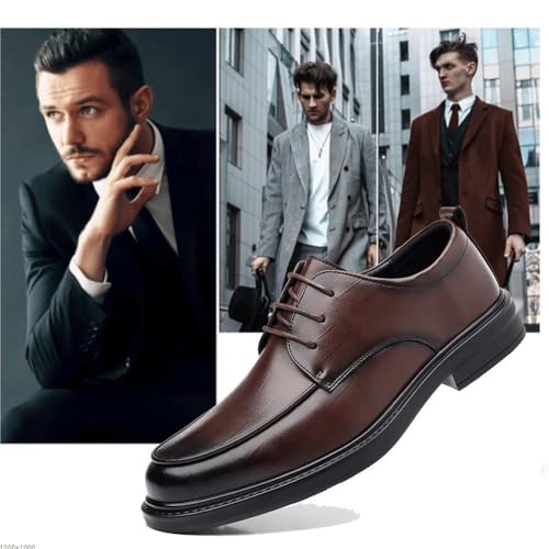 Comfortable Mens Leather Lace Up Oxford Shoes Ideal for Work Business and Formal Occasions2