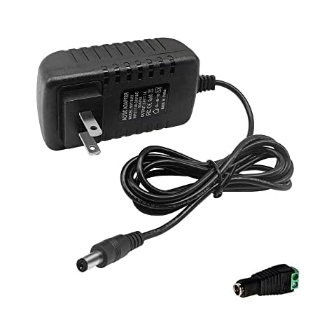 MTYTOT DC 24V 1A Power Supply Adapter 24W AC Adapter 100-240V 50-60Hz to DC 24 Volts 1Amp 4.6ft Cord Transformer with 5.5mm X 2.5mm/2.1mm US Plug for LED Strip Light CCTV Camera DC Pump etc Cover