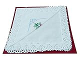 Spitzentaschentuch weiß Hochzeit Damen Braut Baumwolle Häkelspitze