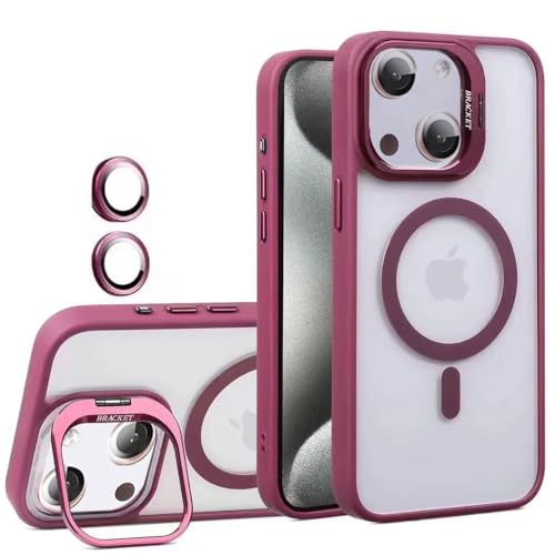 Kanyaku Iphone15Plus�p�̃P�[�X MagSafe�Ή� �����Y�ی� �X�^���h���R�ɐؑ� ���C�����X�[�d �ϏՌ� ���΂݂Ȃ� �X�g���b�v�z�[���t�� �E�C���h�E�V���[�Y 6.6 (LKJT-15p-jiuhong)