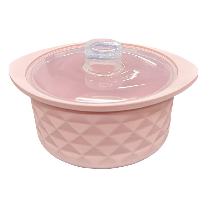 30oz Microwave Silicone Steamer, Oven & Safe to 482°F, Easy Clean, Microwave Pot with Handle & Lid, Korea Design 100% Grade Bowl (900ml)