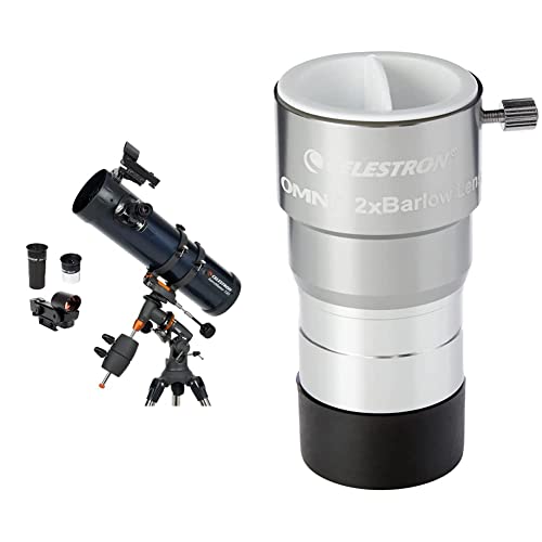 Celestron AstroMaster 130EQ Newtonian Telescope + Celestron Omni 2X Barlow Lens Bundle