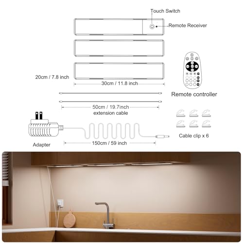 Diomart RGB Under Cabinet Lights Plug-in, 12 Inch, 3 Pack - image 7