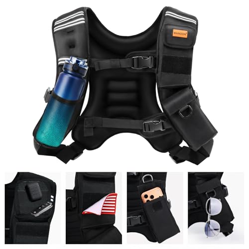 Weighted Vest Woman & Men,8lb/12lb/16lb/20lb/30lb/40lb Plus Size Weighted Vest With Phone Pockets & Reflective Strips for Walking, Running, Hiking,Rucking, Workout, Strength Training