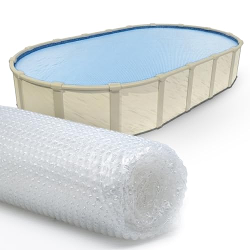 Sun2Solar Clear 18 ft x 33 ft Oval Pool Solar Cover | 12 Mil | Heat Retaining Blanket for Inground & Above Ground Swimming Pools | Heats Pool Using Sun's Energy | 1200 Series Bubble Heating Blankets