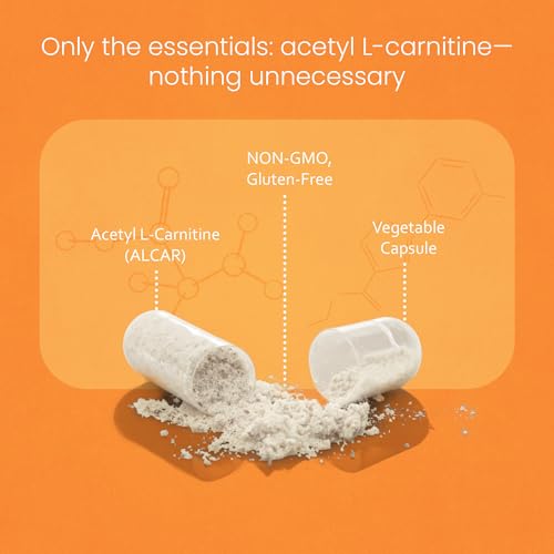 acetyl l-carnitine alcar 1500 mg per serving  100 capsules  non-gmo gluten-free vegan