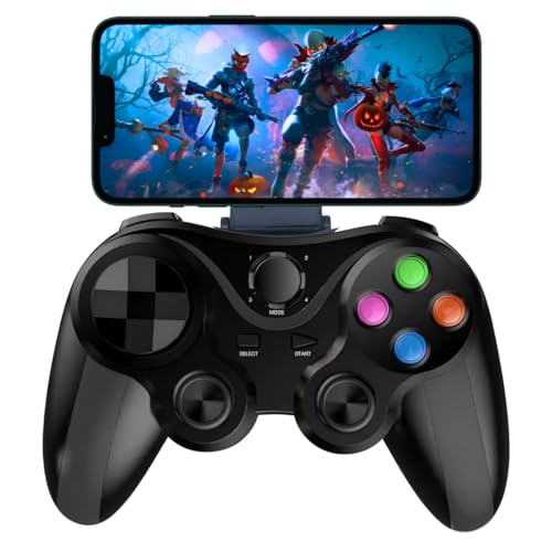 Controle Bluetooth para Celular, iOS, Android, PC, Suporte Integrado, Gamepad Recarregável com Joyst