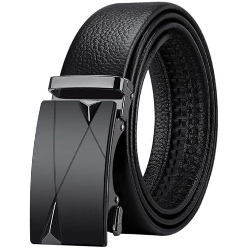 JSEIAJB Men's Belt Business Cowhide Automatic Buckle Belt and Belt(125cm)