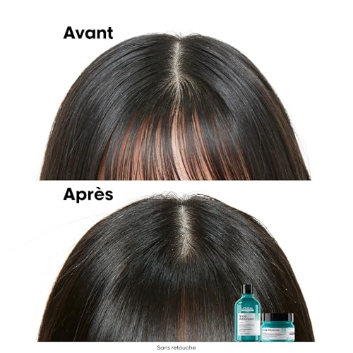 L'Oréal Professionnel, Shampoing Masque 2-en-1 Anti-Gras à l'Argile Purifiant, -78% de Sébum et +24% de Volume, Soin Dermo-Purifiant pour Cuirs Chevelus & Cheveux Gras, Sans Silicone, 250 ml