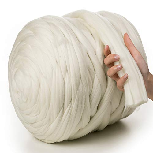 MeriWoolArt 100% Pelote laine merinos, 4-5cm Fil de laine pour fe...