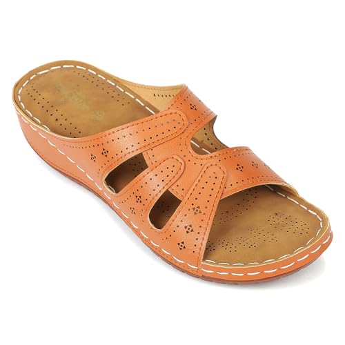 Liberty Senorita AGL-152E Ladies Tan Casual Thong 36