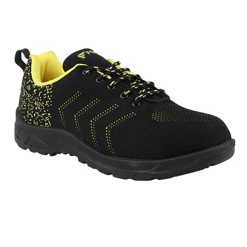 Image of FUEL Arsenal Extra Strong Knitted Fabric Sporty Look Industrial Safety Shoes for Men with PVC Single Density Sole, Steel Toe 100J Energy Absorption