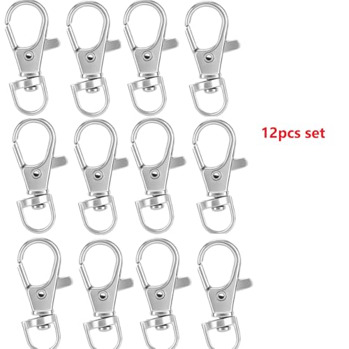 Image of 12Pcs Bird Cage Lock Clips, Metal Trigger Snap Hooks, Anti-Escape Swivel Trigger Clasps, D Eye Bird Cage Escape-Resistant Door Buckles for Bird Small Pets Cages Door Buckle Lock
