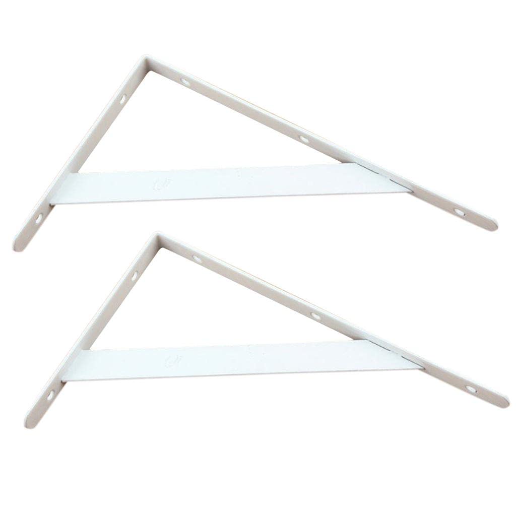 2-Piece Metal L Shaped Wall Shelf Bracket Rack Support 150x95x2mm White-picture-14