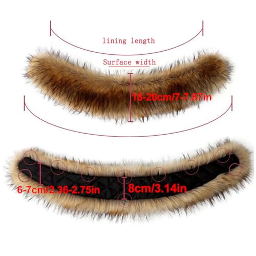 ECYC Ltd Faux Fur Collar Scarf Detachable Faux Fur Hood Trim Replacement Men's Women's Winter Warm Fluffy Furry Collar Neck Warmer Scarf Wrap for Unisex Winter Coat3