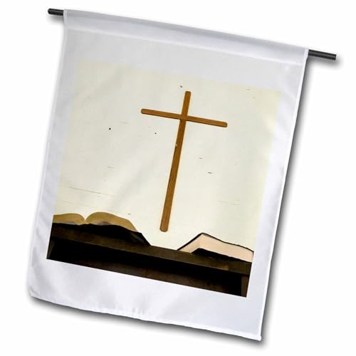3dRose Tennessee, Church, Cross, Bible, Pulpit 12 x 18 inch Garden Flag