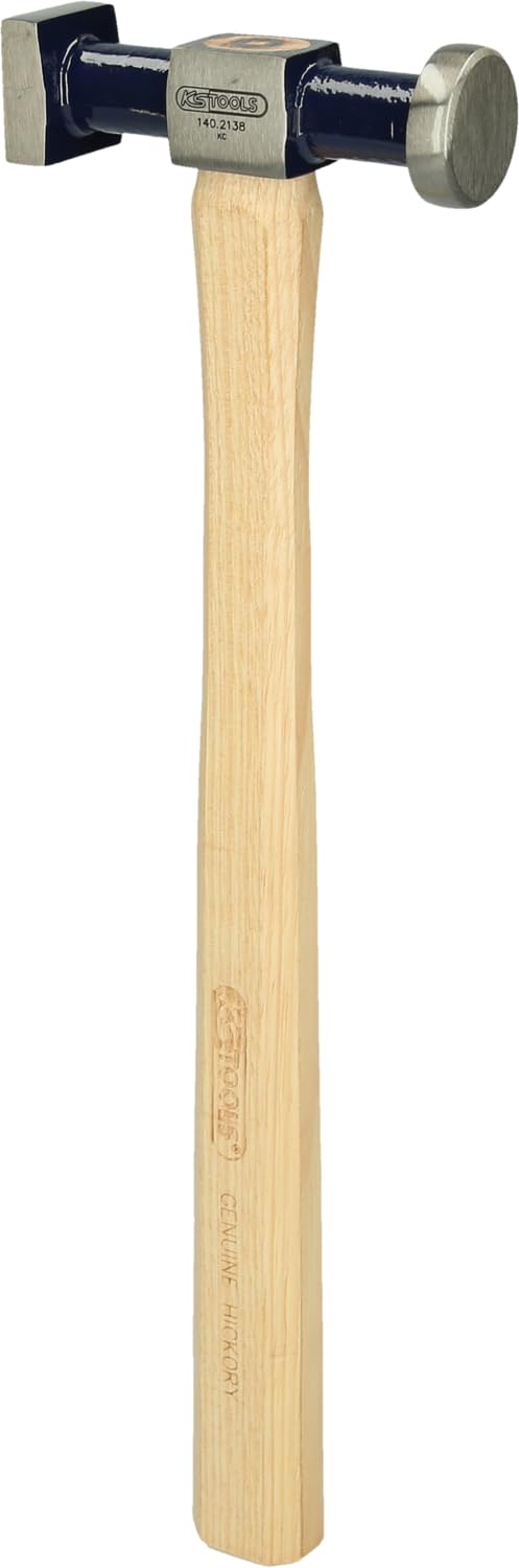 KS Tools 140.2138 - Martillo de carrocero estándar, cabeza pequeña, plana (redonda/angular), superficie de trabajo pulida, 325 mm