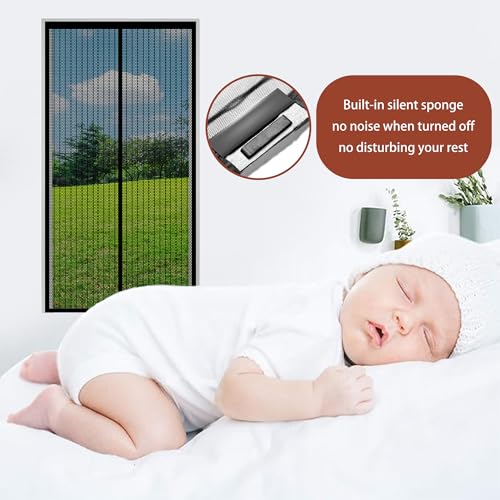 Moustiquaire magnétique fermeture automatique 125x264 sans perçage noire
