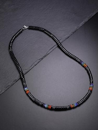 Top Plaza Black Obsidian Crystal Stone Beaded Necklace for Men Natural Gemstone Beads Necklace Handmade Chakra Balance Mens Necklace Protection Amulet Jewelry Gifts3