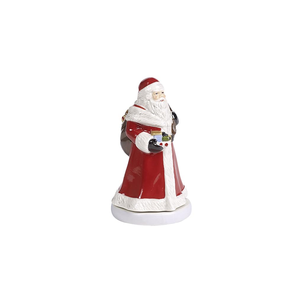 Villeroy & Boch Nostalgico Melody Babbo Natale Figura Girevole, Statuetta Decorativa Raffigurante Babbo Natale in Porcellana Dura, Metallo, Plastica, Multicolore