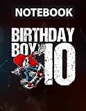 skateboard old school santa cruz  10 Year Old Skateboard Birthday Skateboarding Skate Boy 10th Large 8.5\'x11\'\' / College Ruled / Notebook Gift for Birthday