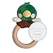 Pearhead Mallard Duck Wooden Teething Ring, Soft Plush Lovey Baby Teether, Natural Wood Infant Rattle Toy for Teething Relief, BPA-Free Newborn Teether Ages 0m+