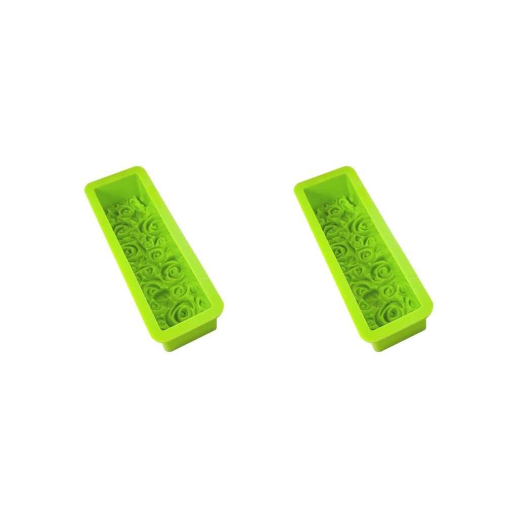 Moule silicone savon rose rectangulaire lot de 2 vert moule a pain rectangulaire souple