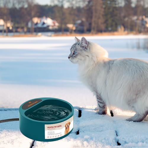Namsan Beheizter Wassernapf für Hunde, Beheiztes Frostschutz Tränkebecken, Anti-Bite-Schlauchwickel Kabel (165cm), 2.2 L Beheizbarer Wassernapf für Hunde/Katze/Hasen/Hühner im Winter