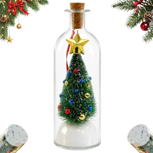 Christmas Tree Message In A Bottle, Recordable Glass Christmas Or...