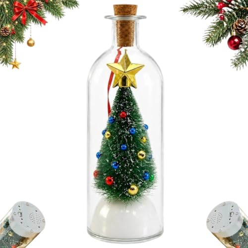 Christmas Tree Message In A Bottle Recordable Glass Christmas Ornament