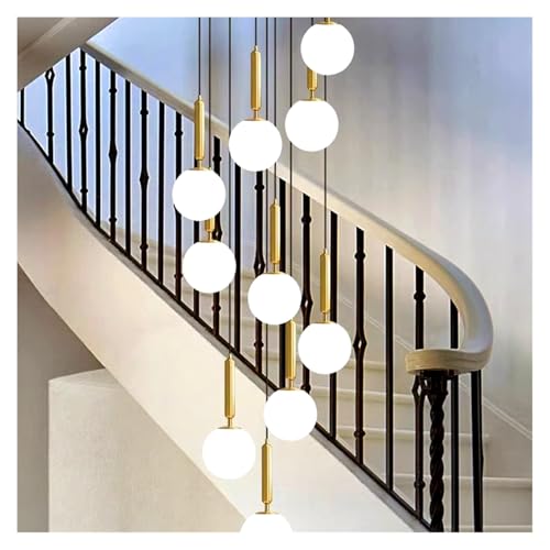 Éclairage d'escalier moderne à LED et suspension design or pour intérieur - 7