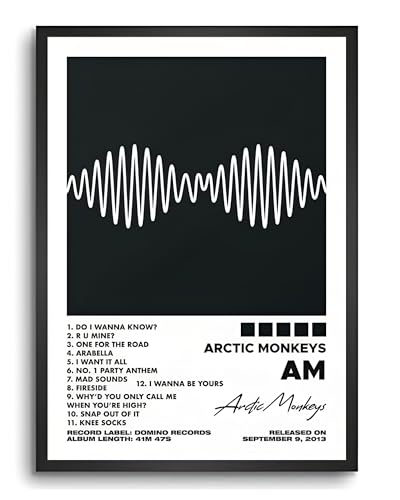 Image of FRAMEZONE Artic Monkeys - Am Album Cover, Poster Wall Decoration Art Framed Poster, Matte & Glossy Laminated Poster with 0.5 Inch Black Wooden Frame (GLOSSY, 12X18 Inches)