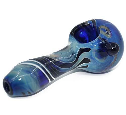 image for OSPITUR Handmade 4 inch Blown Glass Crafts Tube Decorative Bowl (Blue)