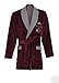Revise Kurzer Morgenmantel für Herren RE-111 Velour Bademantel - Bordeaux C1 - Gr. XL