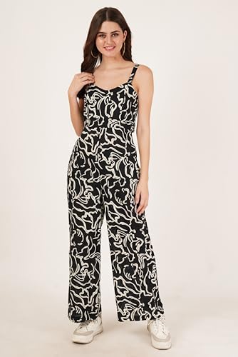 Image of COTLAND Fashions Jaipuri Cotton Abstract Printed Sleeveless Jumpsuit for Women